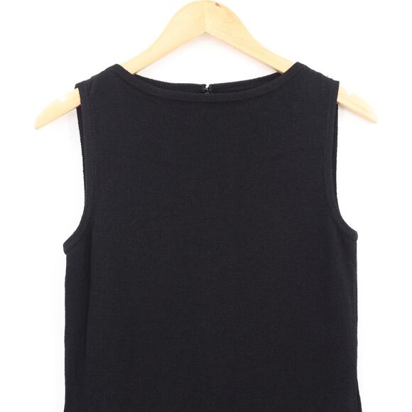 St. John Basic Women's Black Sheath Dress Santana Knit Neutral Designer Sz 2 - Picture 3 of 7